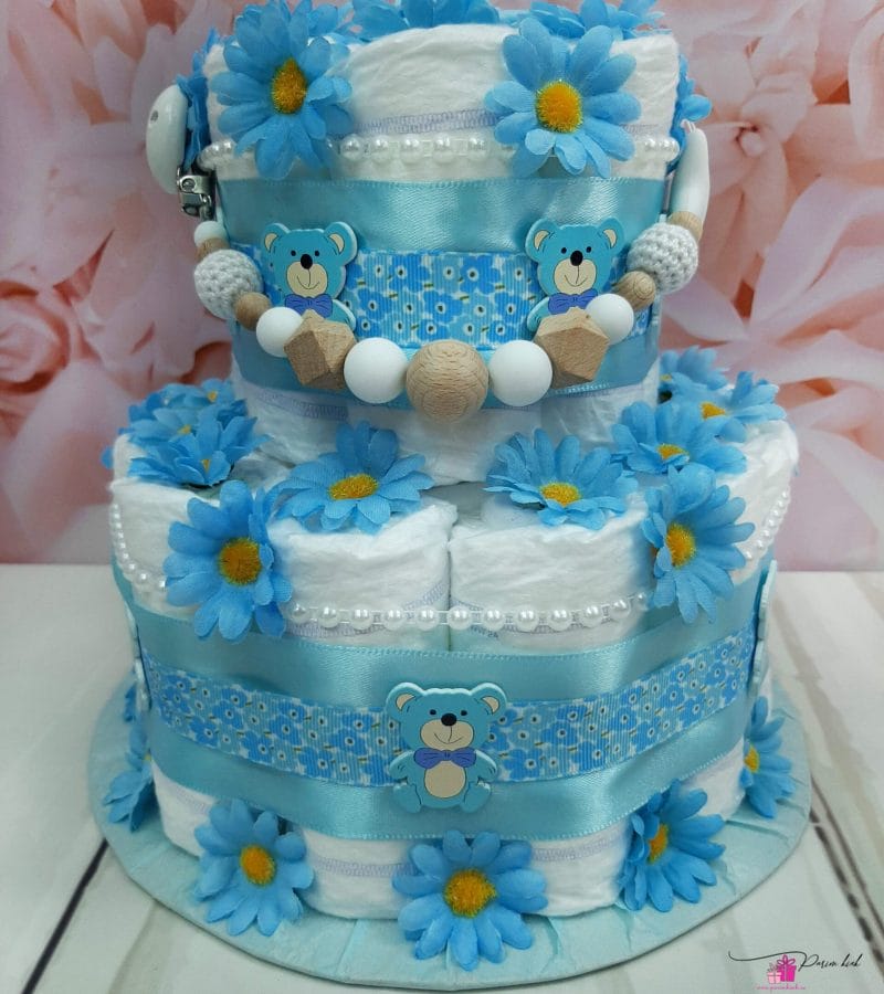 sinine väike mähkmetort karukestega 6