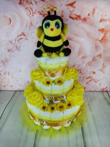 kollane mähkmetort mesilasega värvid