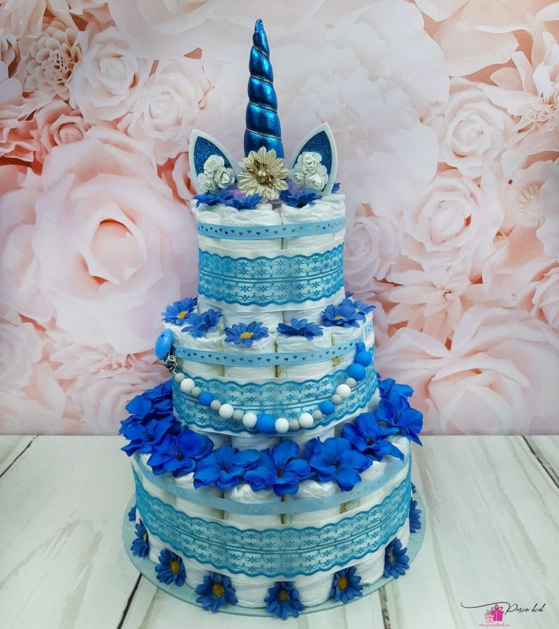 Sinine Kolmekordne Mähkmetort Ükssarvega