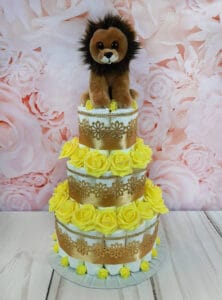 Kollane mähkmetort lõviga