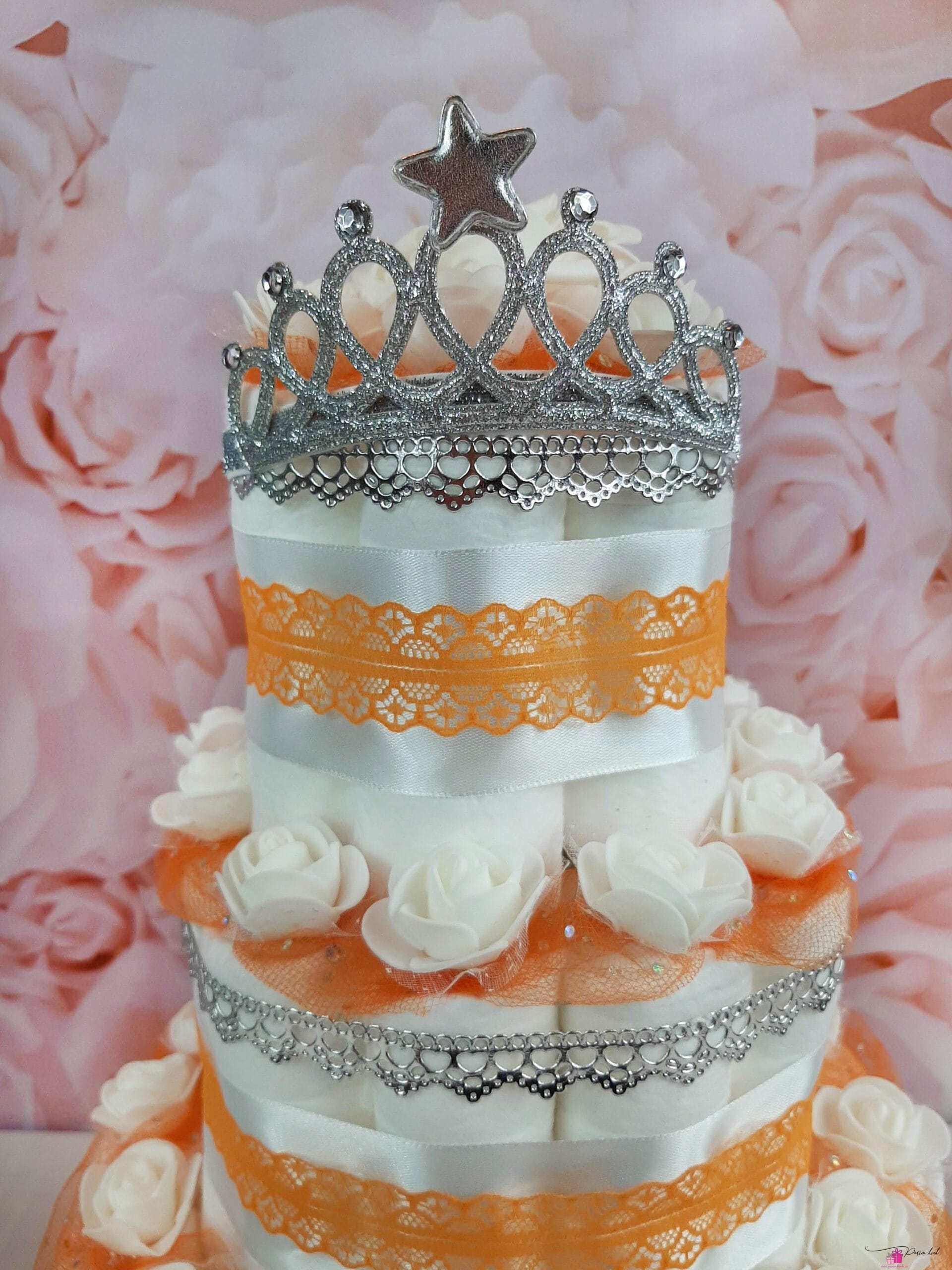 hõbedane mähkmetort krooniga 2