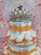 hõbedane mähkmetort krooniga 2