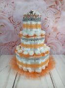 hõbedane mähkmetort krooniga