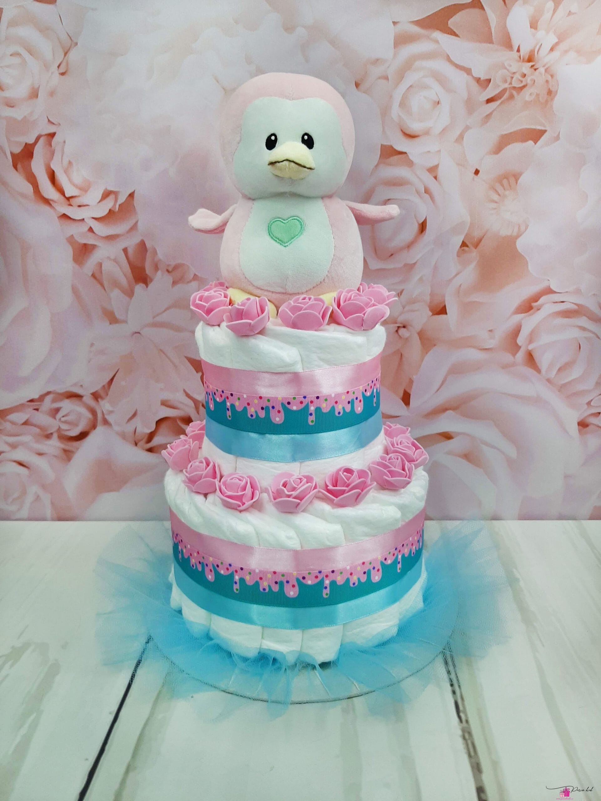 Roosa mähkmetort pingviiniga 5