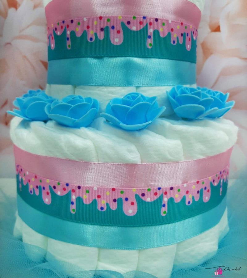 Sinine väike mähkmetort pingviiniga 1 Sinine väike mähkmetort pingviiniga 1