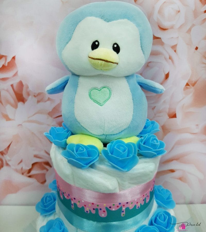 Sinine väike mähkmetort pingviiniga 3 Sinine väike mähkmetort pingviiniga 3