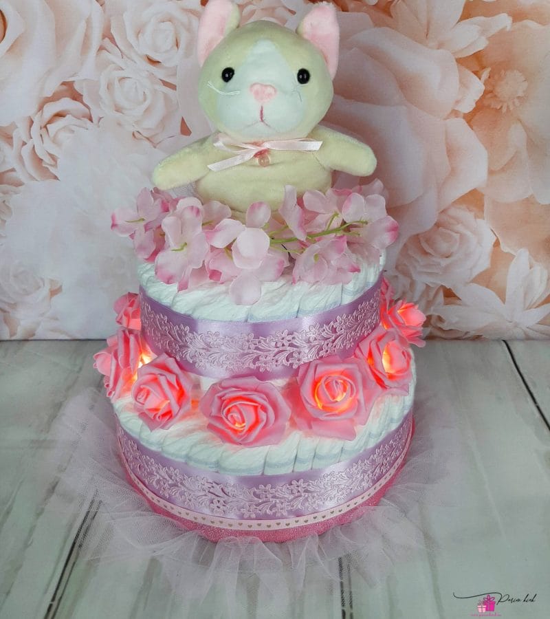 Roosa mähkmetort valgustusega Roosa mähkmetort valgustusega