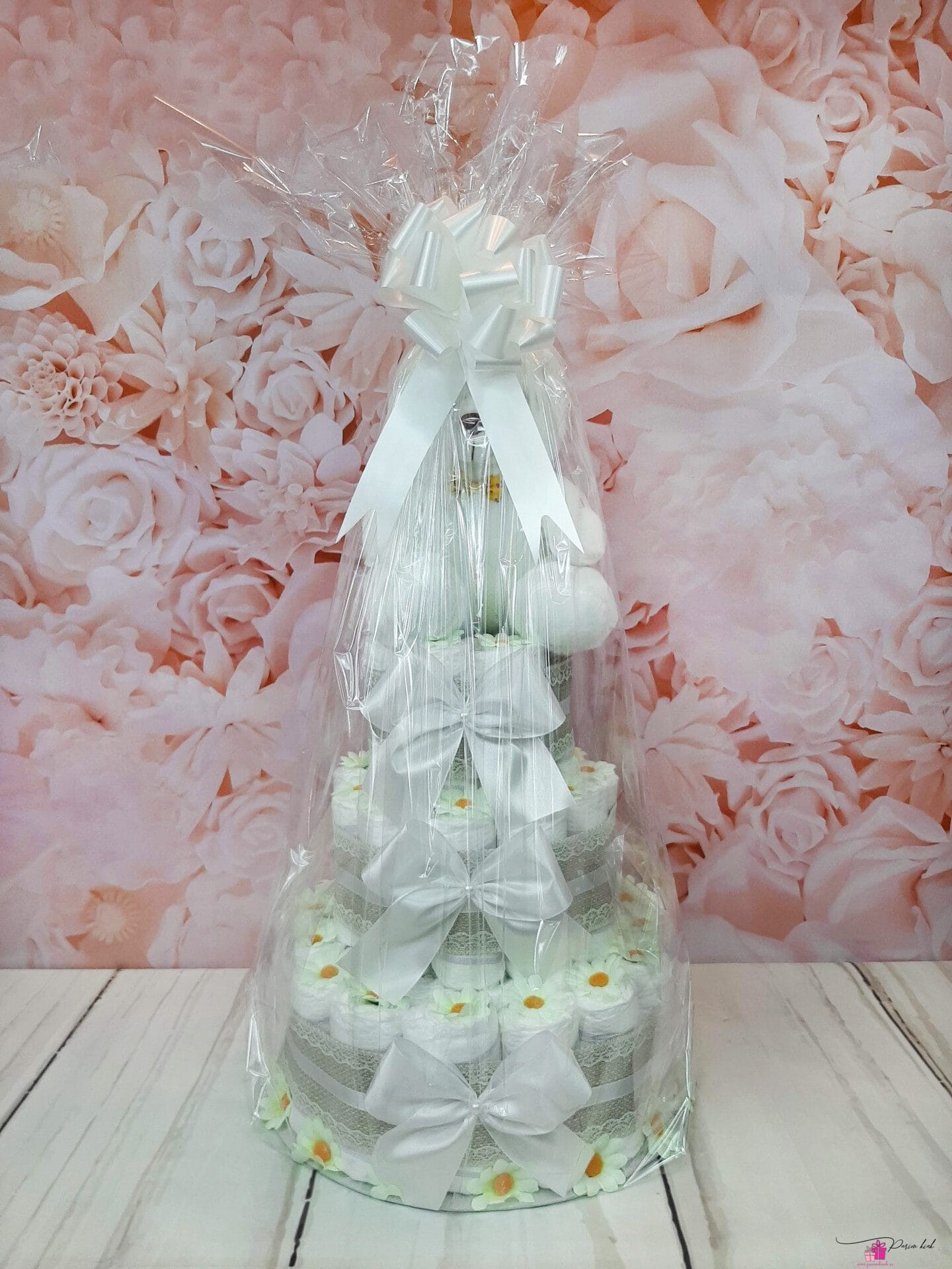 valge mähkmetort LED karuga 12