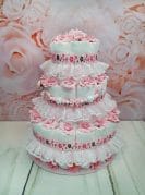 Roosa mähkmetort Pitsiga