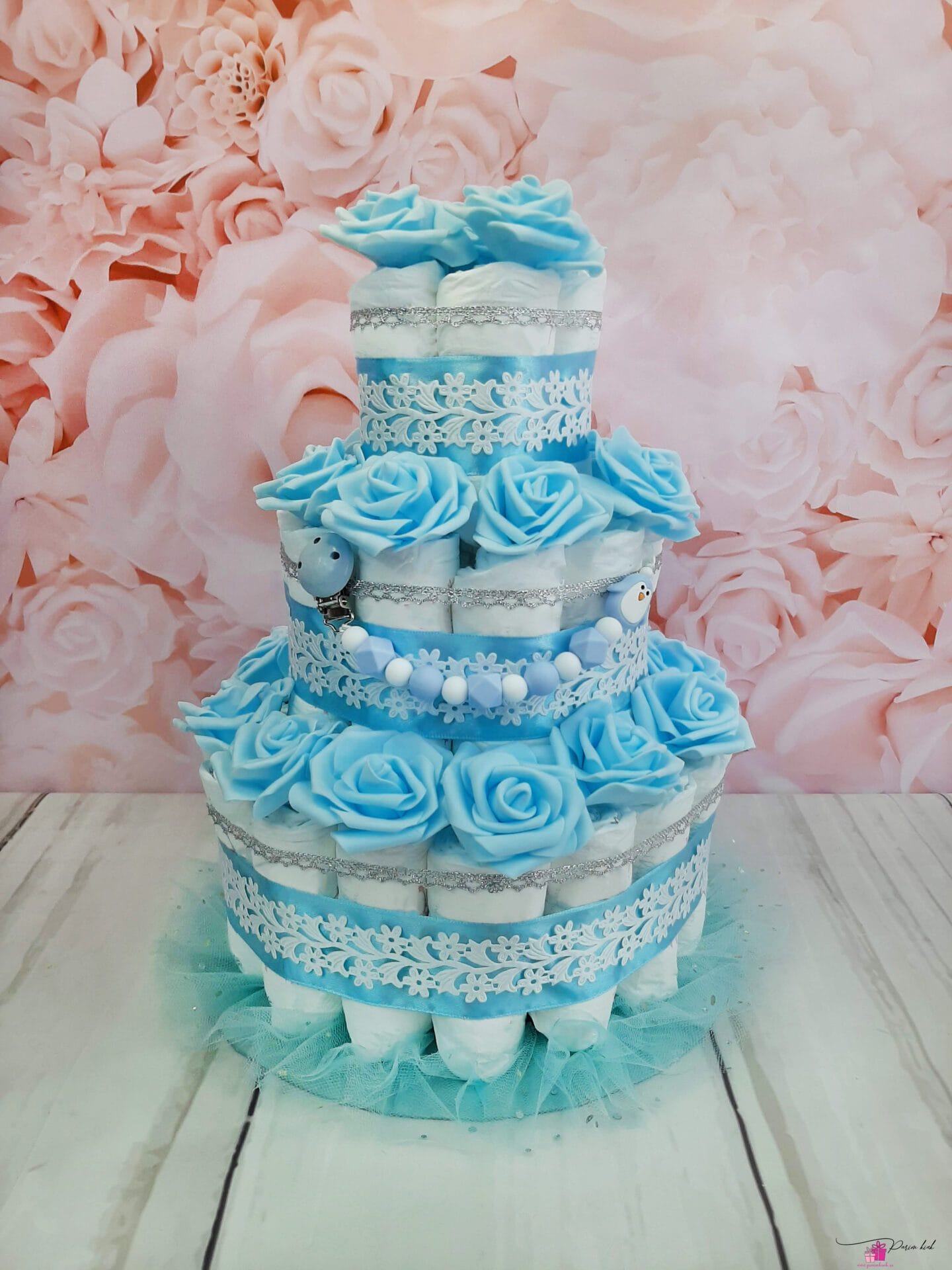 Sinine Mähkmetort Roosidega 5