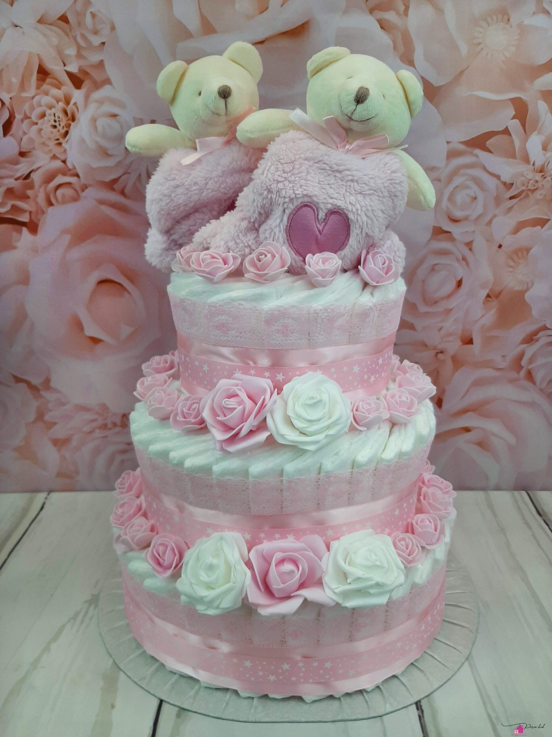 Roosa Kaksikute mähkmetort Kaisutekkidega 3