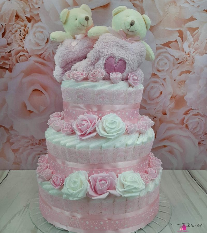 Roosa Kaksikute mähkmetort Kaisutekkidega