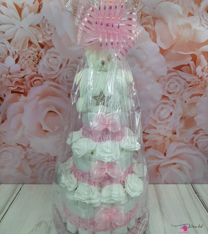 Roosa Mähkmetort Valge Kaisutekiga 4 Roosa Mähkmetort Valge Kaisutekiga 4