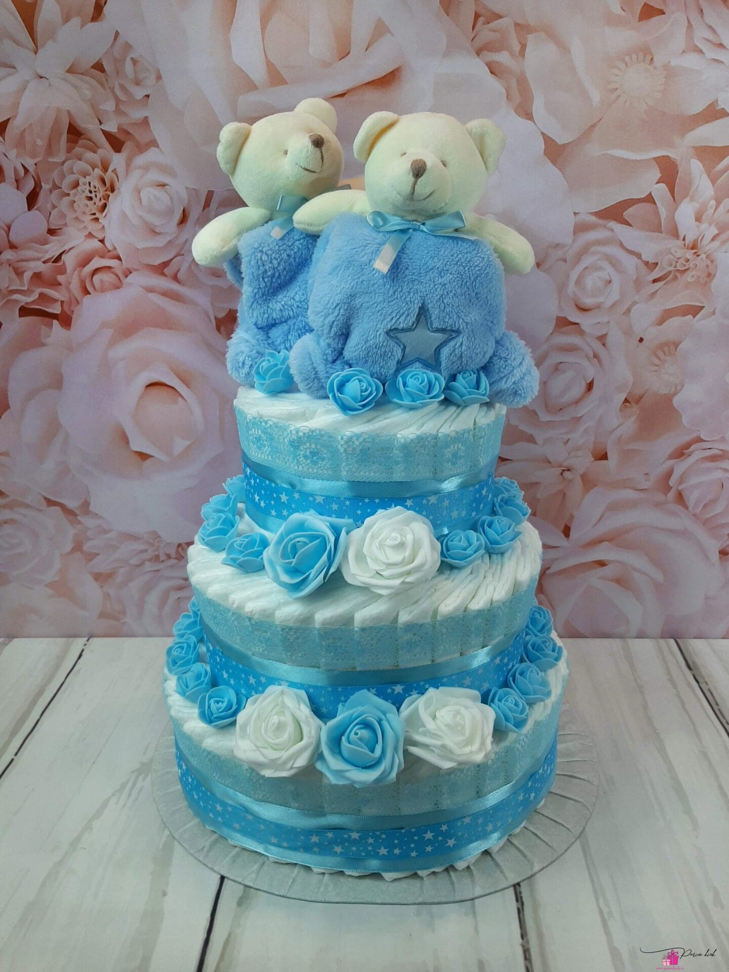 Sinine kaksikute mähkmetort kaisutekkidega