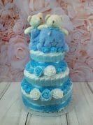 Sinine kaksikute mähkmetort kaisutekkidega