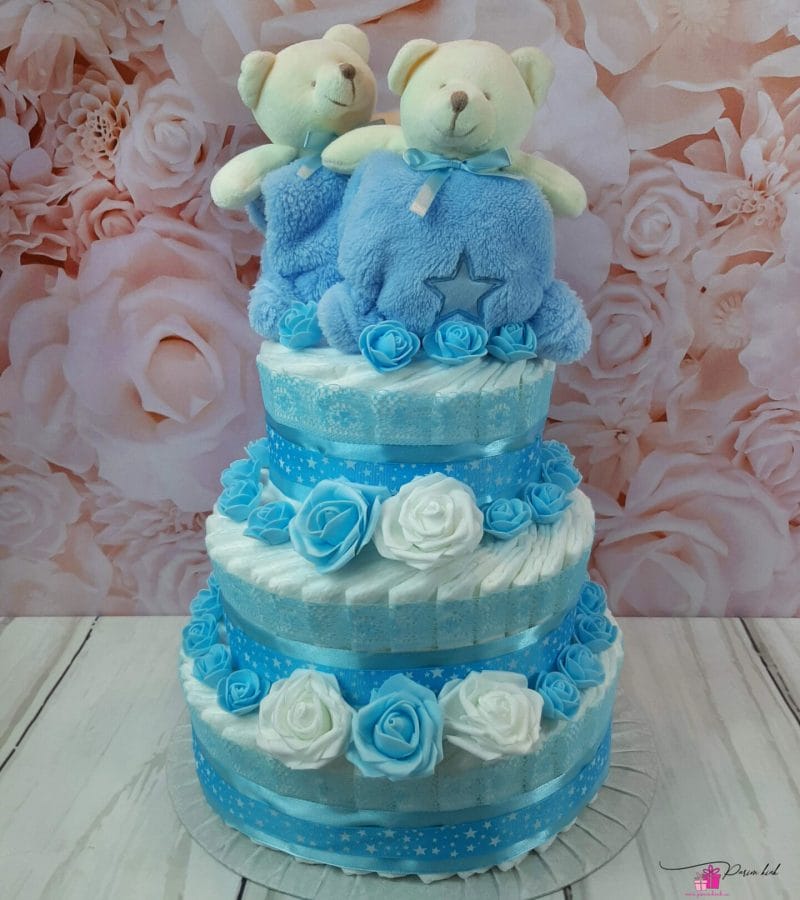 Sinine kaksikute mähkmetort kaisutekkidega