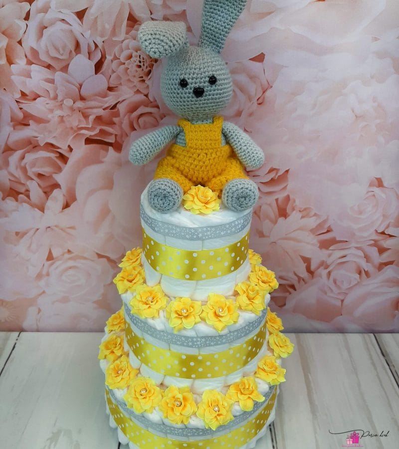 Kollane Mähkmetort Amigurumi Jänesega 2 Kollane Mähkmetort Amigurumi Jänesega 2