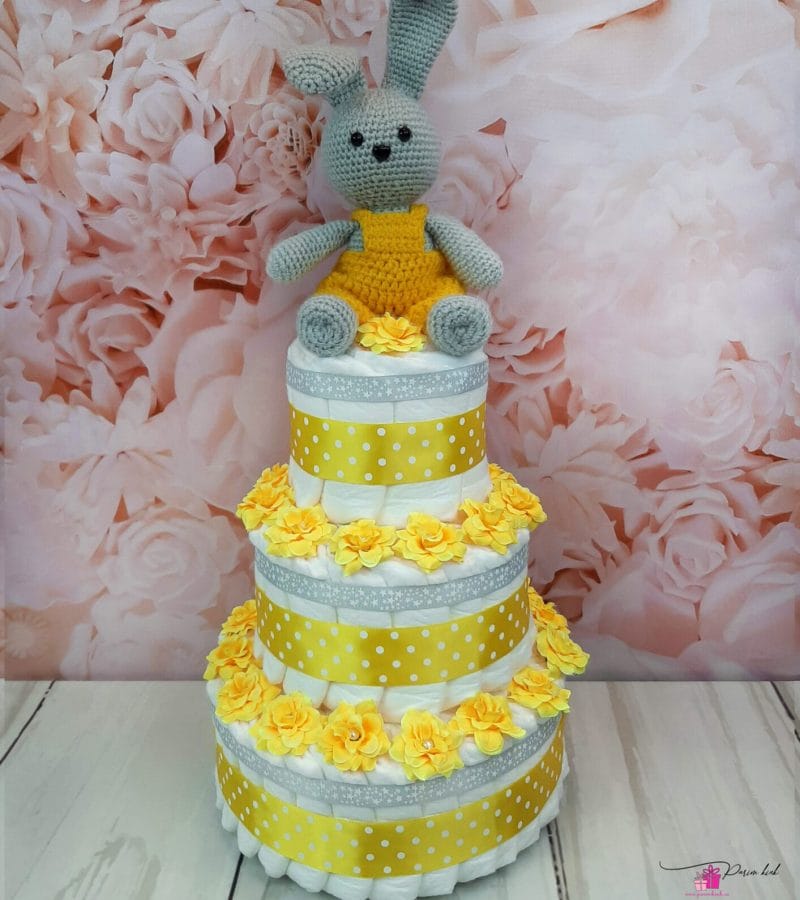 Kollane Mähkmetort Amigurumi Jänesega 7