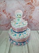 Roosa mähkmetort LED-tuledega 3