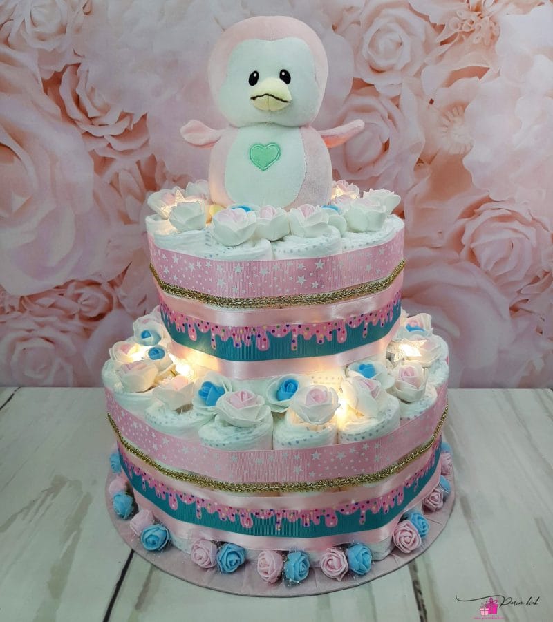 Roosa mähkmetort LED-tuledega