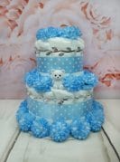 Sinine mähkmetort lilledega