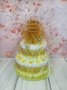 Kollane mähkmetort lilleliste papudega 8