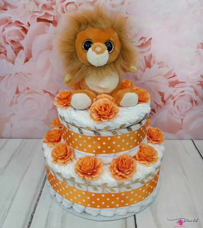 Oranz mähkmetort lõviga 1