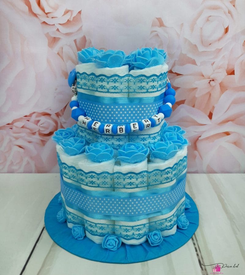 Tumesinine väike mähkmetort lutiketiga