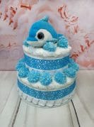 sinine mähkmetort delfiiniga