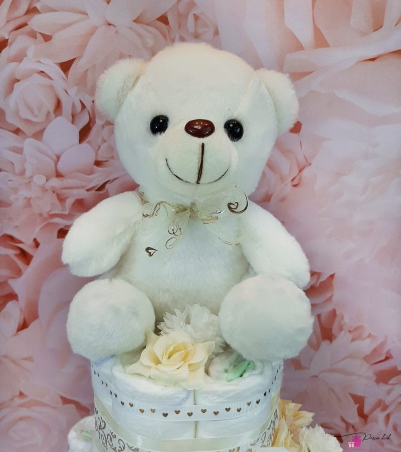 Valge mähkmetort LED karuga 3 Valge mähkmetort LED karuga 3