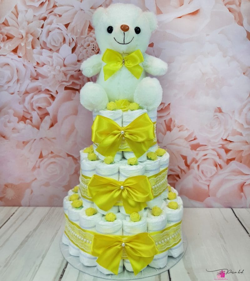 Kollane mähkmetort LED karuga