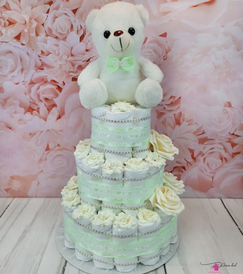 Neutraalne mähkmetort LED karuga 2