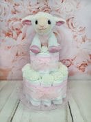 Roosa väike mähkmetort lambaga 1