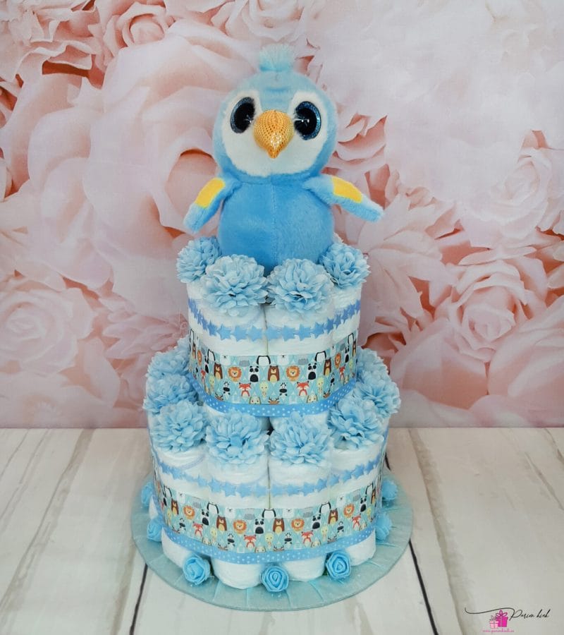 sinine väike mähkmetort papagoiga sinine väike mähkmetort papagoiga