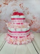 roosa väike mähkmetort peapaelaga