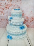 sinine mähkmetort pitsiga