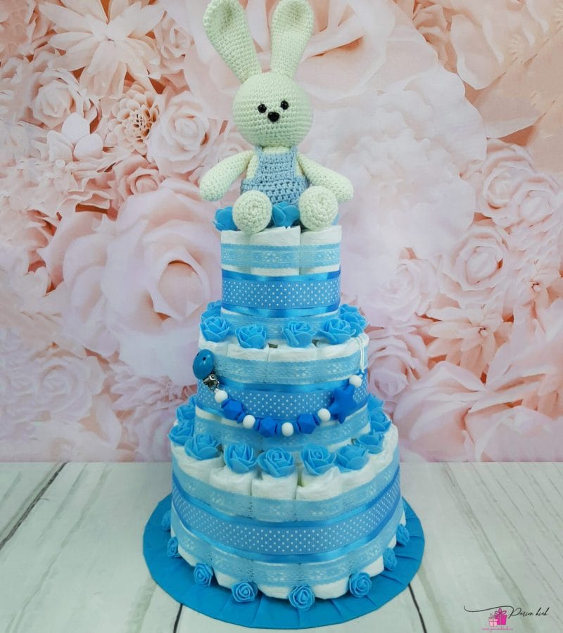 Sinine Mähkmetort Amigurumi Jänesega 12