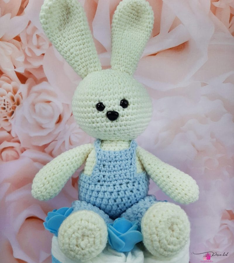Sinine Mähkmetort Amigurumi Jänesega 9 Sinine Mähkmetort Amigurumi Jänesega 9