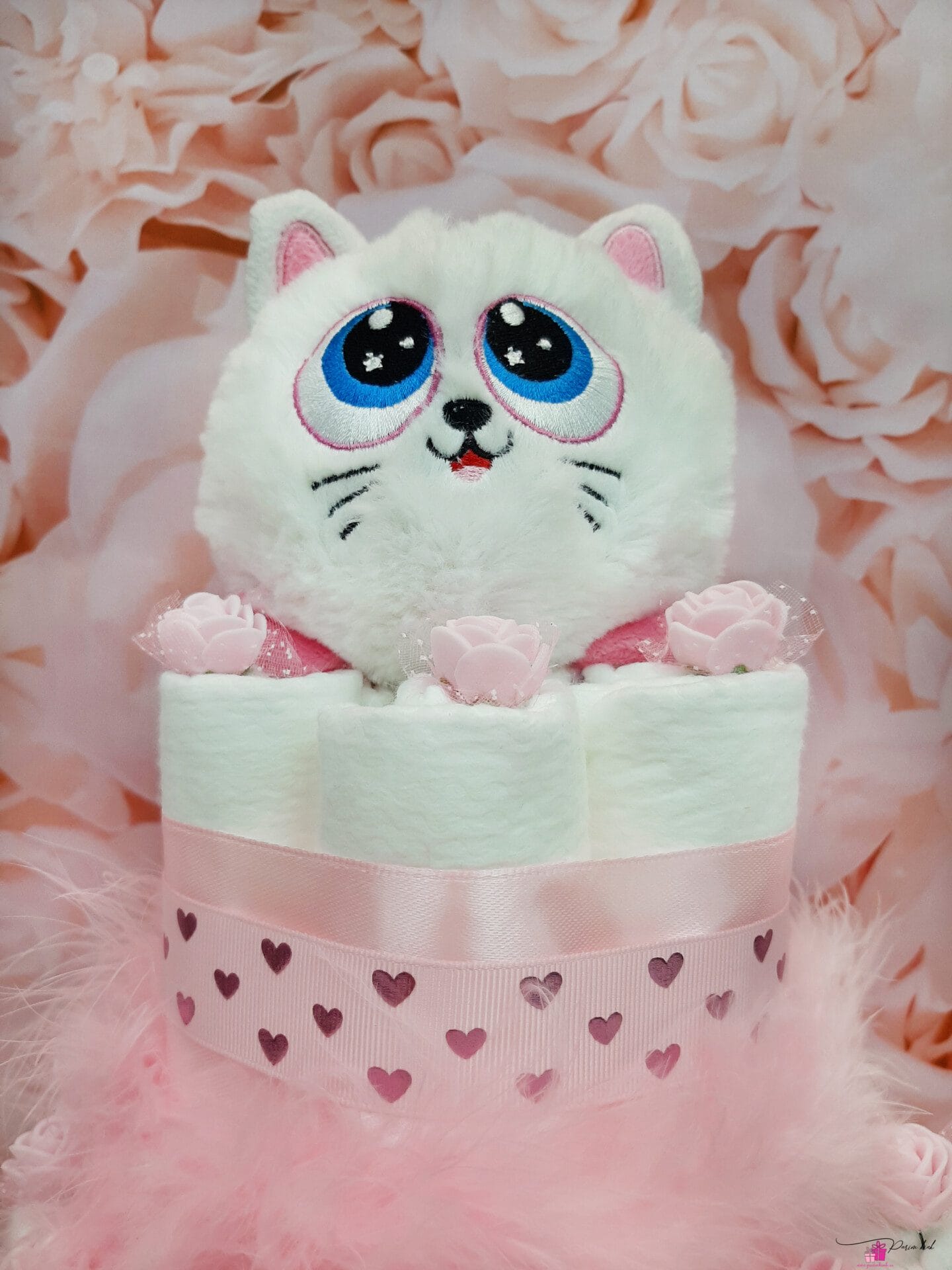 roosa väike mähkmetort kiisuga 2