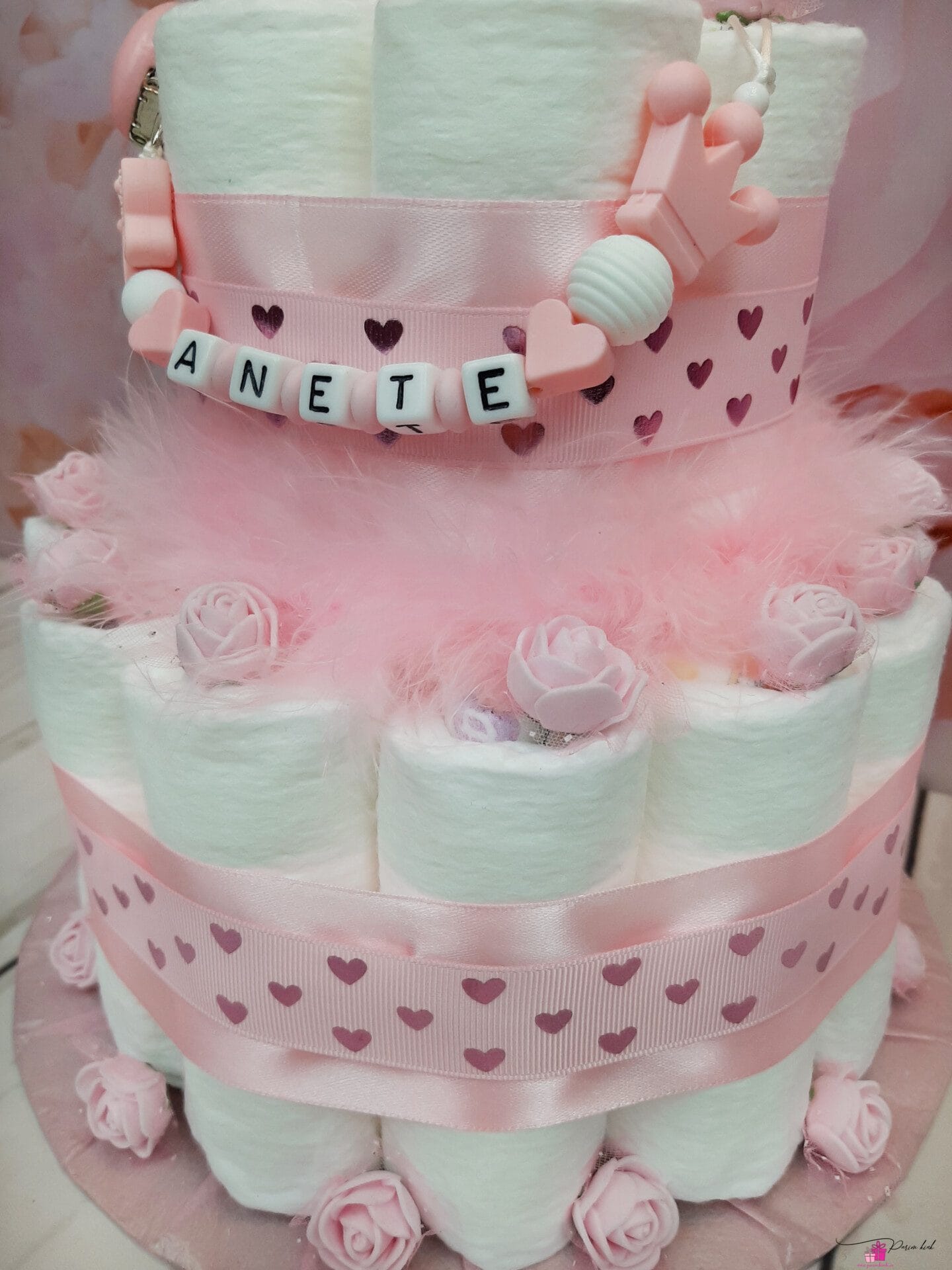 heleroosa väike mähkmetort lutiketiga 1