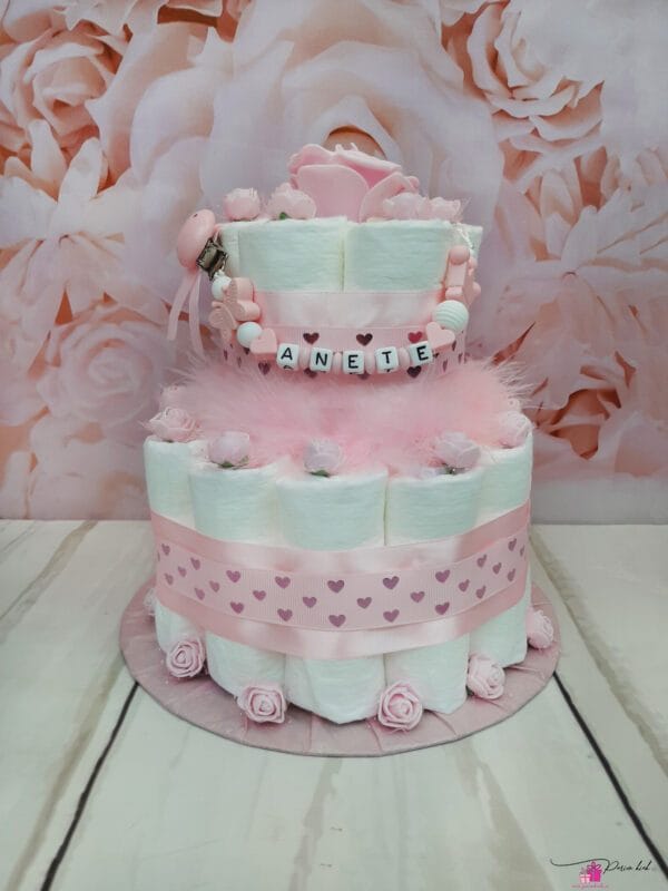 heleroosa väike mähkmetort lutiketiga 2