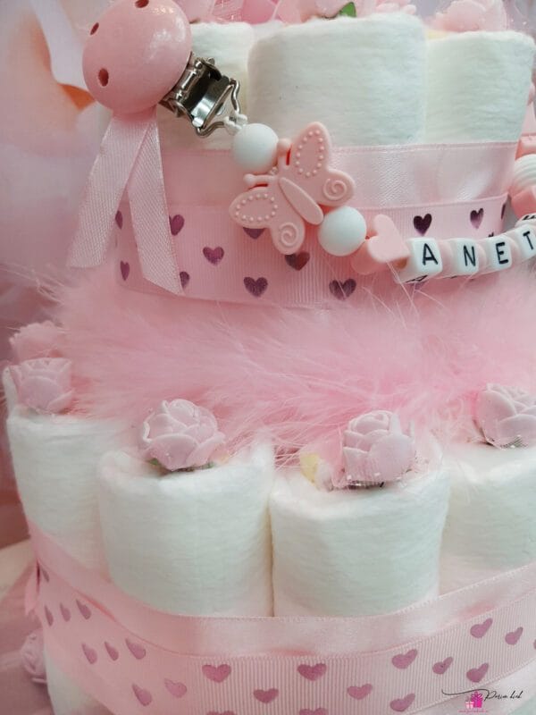 heleroosa väike mähkmetort lutiketiga