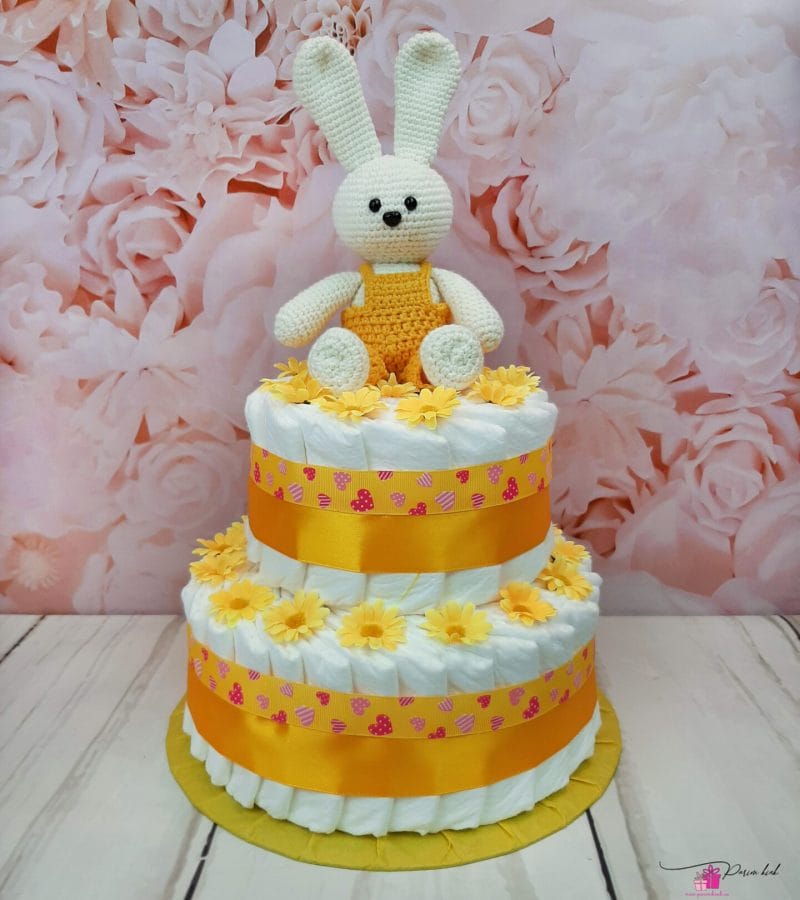 Kollane Mähkmetort Amigurumi Jänesega 8