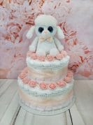 Virsiku tooni mähkmetort puudliga