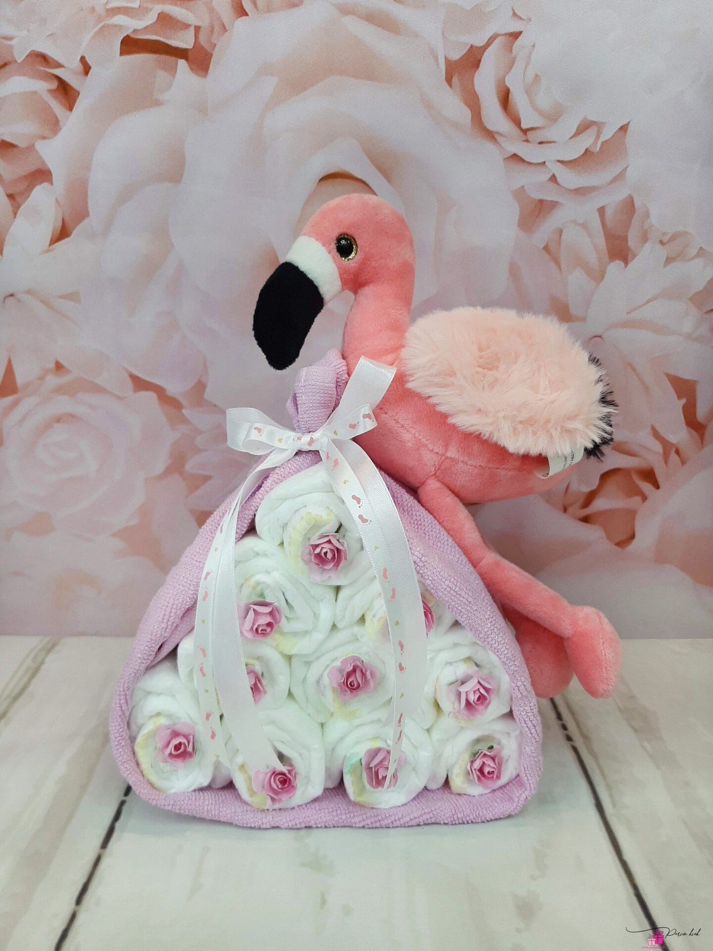 roosa mähkmetort flamingo