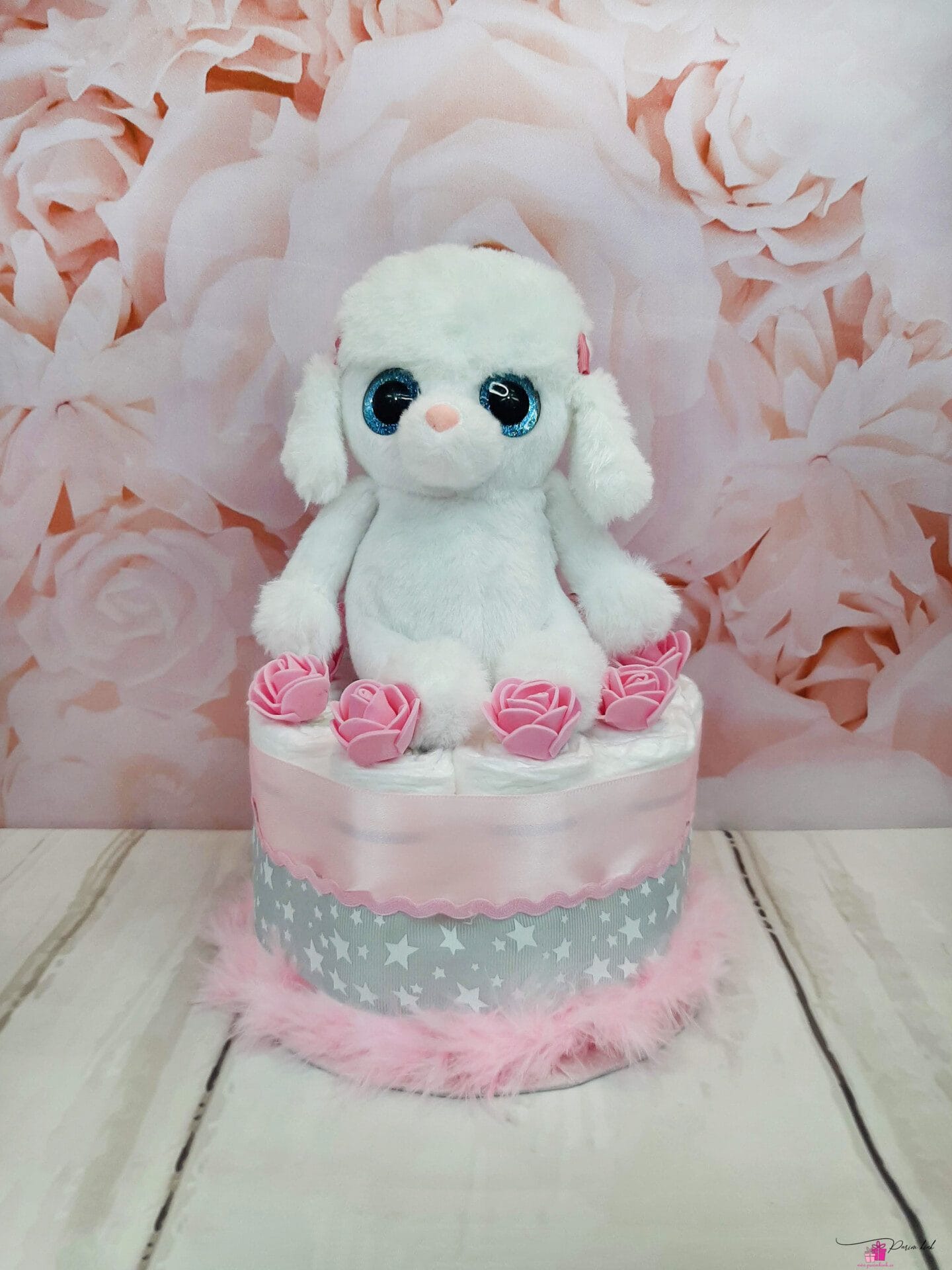 roosa väike mähkmetort puudliga 1