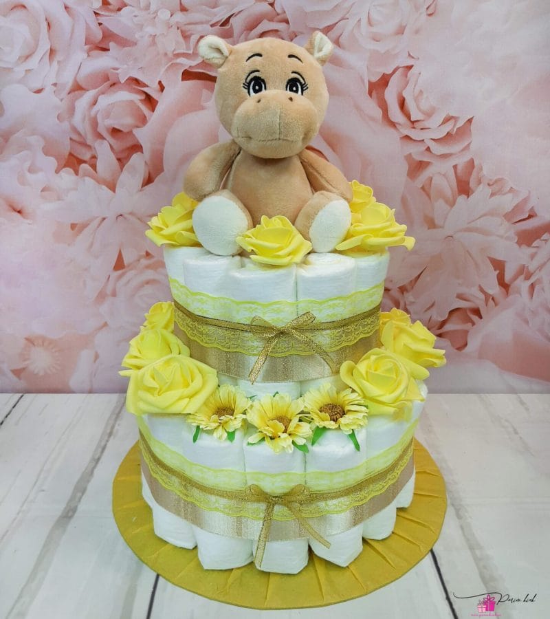 kollane mähkmetort jõehobuga kollane mähkmetort jõehobuga