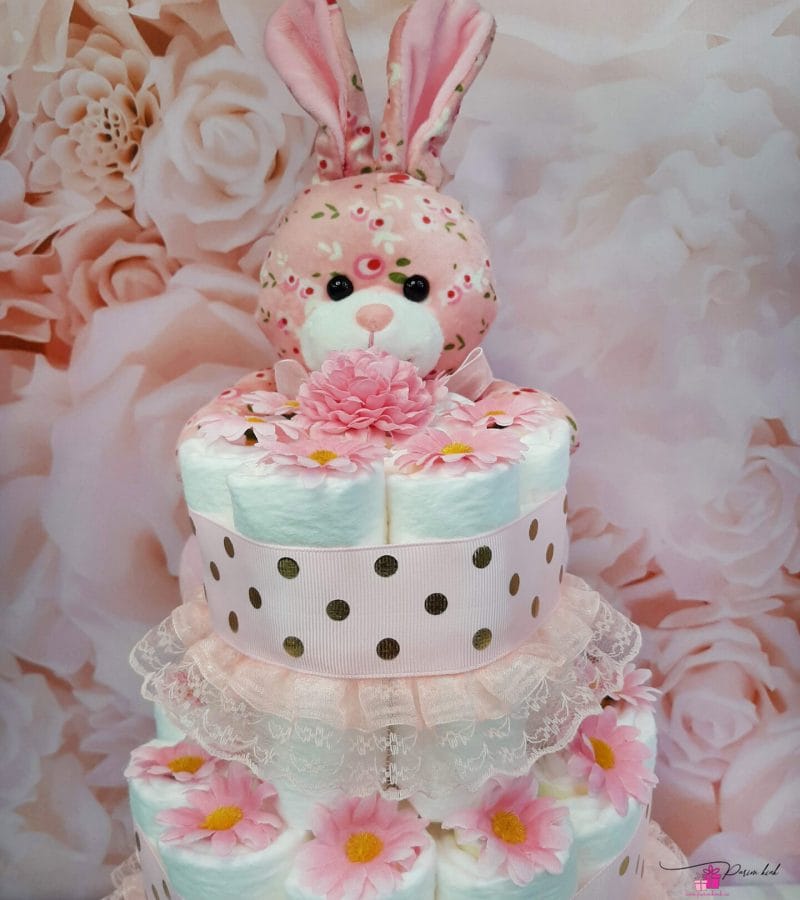 Roosa-Kuldne mähkmetort jänesega 2 Roosa-Kuldne mähkmetort jänesega 2