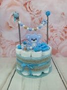 Sinine mähkmetort närimisrõnga ja lutiketiga