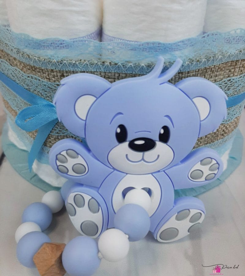 Sinine mähkmetort närimisrõnga ja lutiketiga 2 Sinine mähkmetort närimisrõnga ja lutiketiga 2